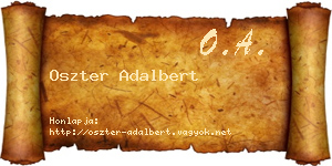 Oszter Adalbert névjegykártya